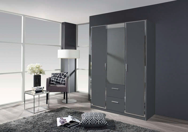 Marl Rauch 3 Hinged Door Wardrobe With Crystal Glass Mirror